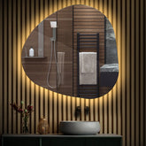 Specchio LED Asimmetrico | Controllo tramite interruttore a muro | Luce bianca calda - Reyze Serie Ambient Modello 1